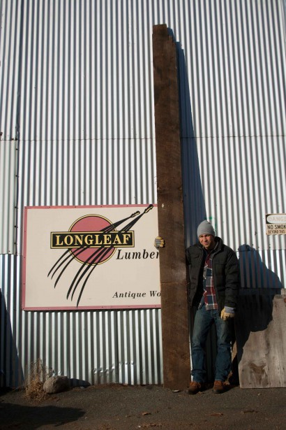 reclaimed salvaged antique repurposed heart pine joist from quincy masonic temple