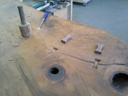 reclaimed salvaged antique redwood slab table with live edges