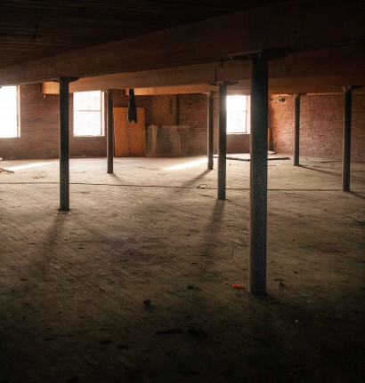 factory maple flooring before being reclaimed in amoskeag mill number 12 annex in manchester new hampshire