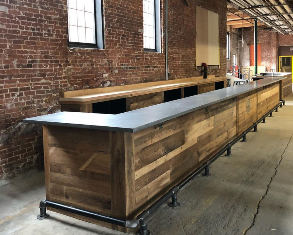 Buildout of Rhode Island Brewery Bar with Reclaimed Wood Paneling Buildout of Rhode Island Brewery Bar with Reclaimed Wood Paneling