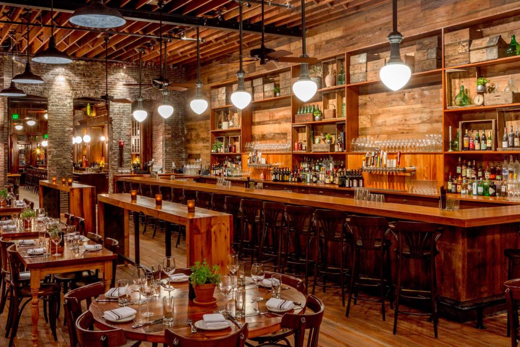 Capo Restaurant Reclaimed Heart Pine Bar Capo Restaurant Reclaimed Heart Pine Bar