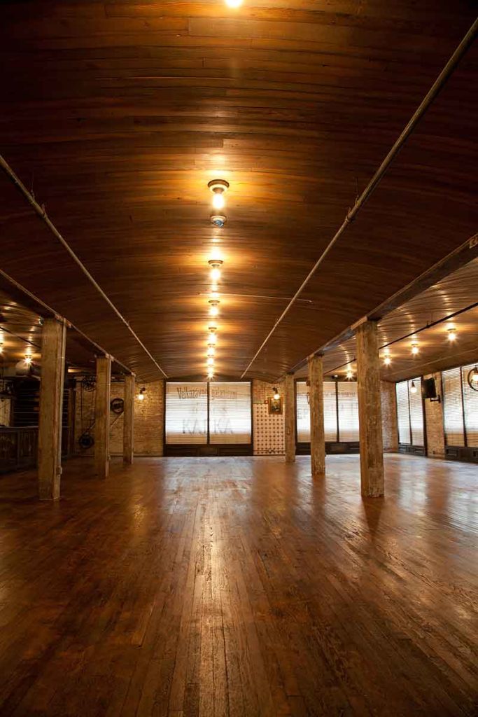 Reclaimed Heart Pine Ceiling Paneling ~ Brewery, Hoboken, New Jersey