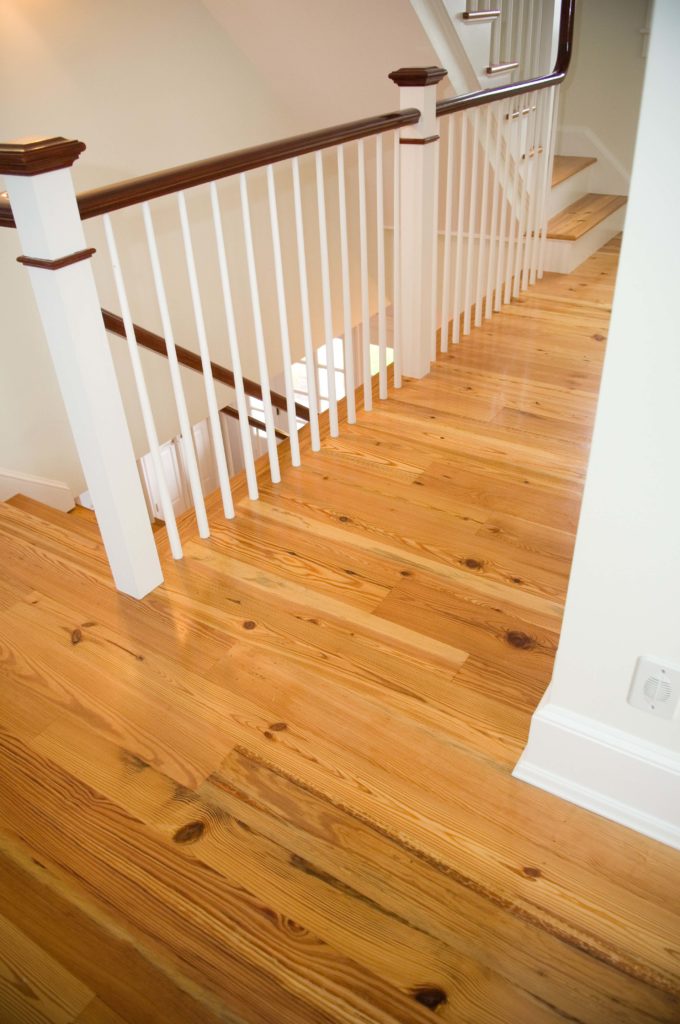 Reclaimed #3 Rustic Flatsawn Reclaimed Heart Pine Flooring ~ Private Residence