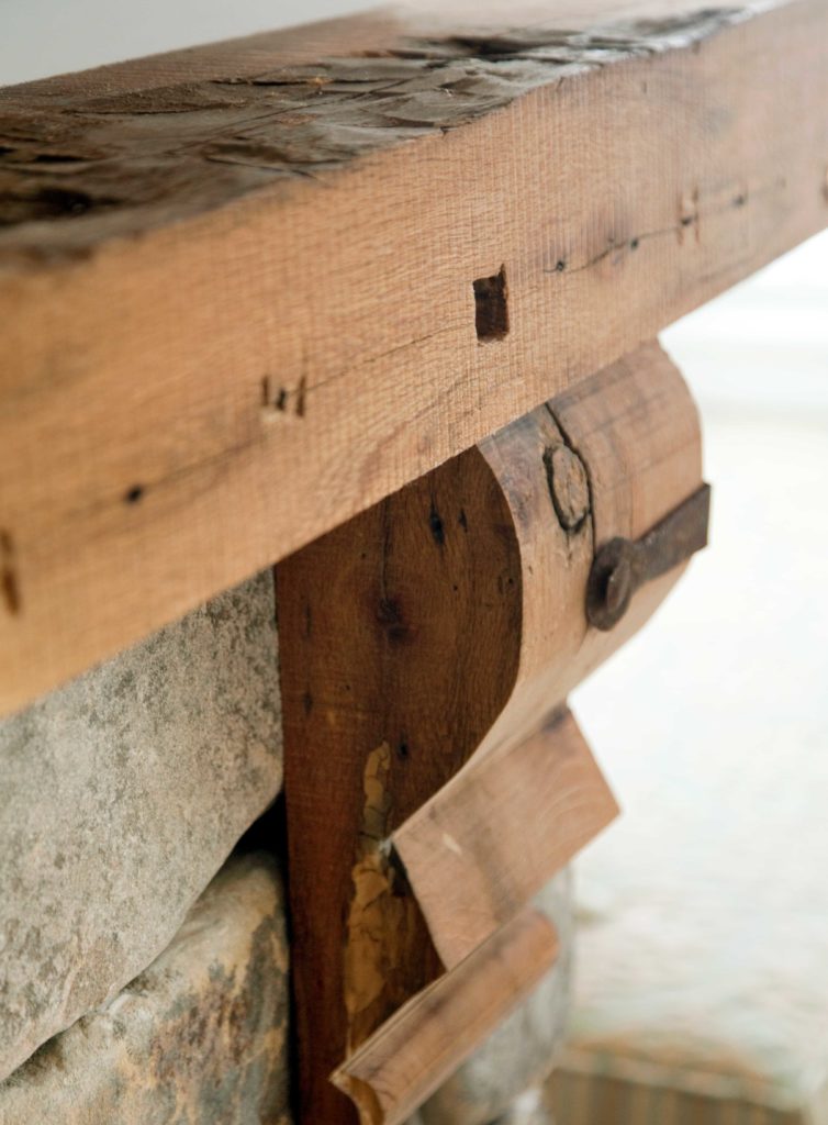 Custom-Milled Reclaimed Oak Mantel