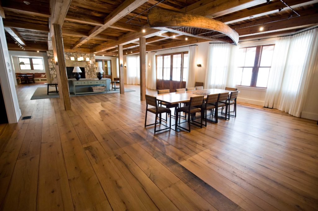 Reclaimed Wide Plank White Oak Flooring ~ Maine Private Residence