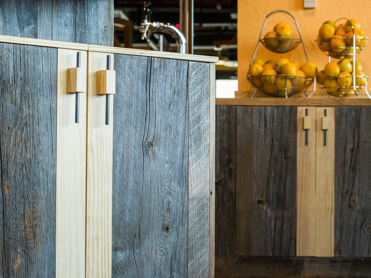 Reclaimed Barn Board & Heart Pine Cabinets ~ Venture Café at Cambridge Innovation Center, Kendall Square, Massachusetts Reclaimed Barn Board & Heart Pine Cabinets ~ Venture Café at Cambridge Innovation Center, Kendall Square, Massachusetts