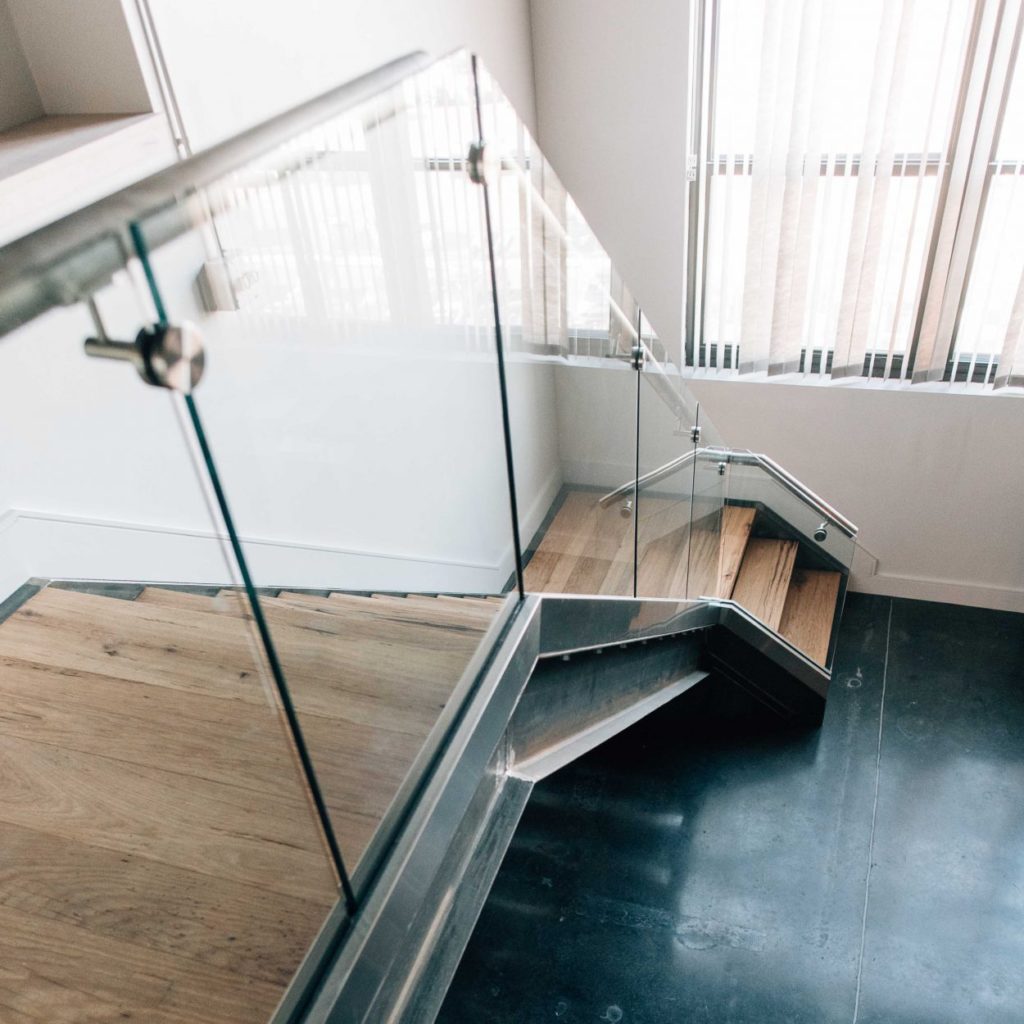 Reclaimed Hickory and Steel Staircase by NS Builders in Boston Reclaimed Hickory and Steel Staircase by NS Builders in Boston