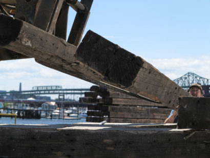 Salvaged Fir Beams At Outdoor Apollinaire Theater In Chelsea, MA