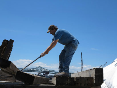 Salvaged Fir Beams At Outdoor Apollinaire Theater In Chelsea, MA