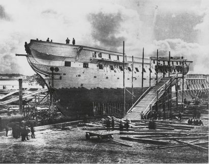 USS Constitution Under Repair in 1858