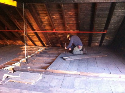 Salvaging Abbot Mill Flooring
