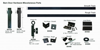 Acorn barn door hardware parts