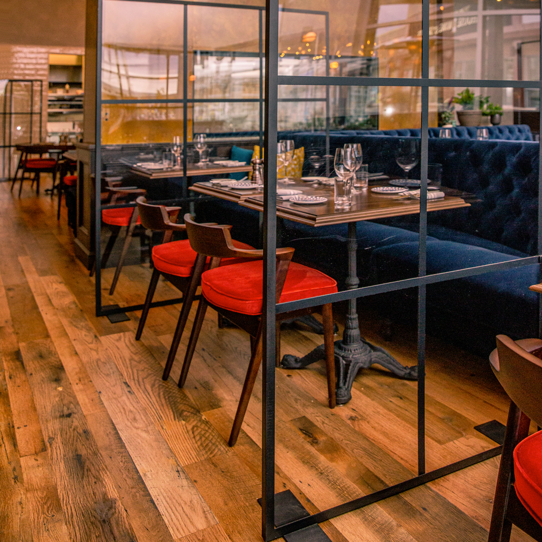 Reclaimed Custom-Milled Skip-Planed Oak Restaurant Flooring Reclaimed Custom-Milled Skip-Planed Oak Restaurant Flooring