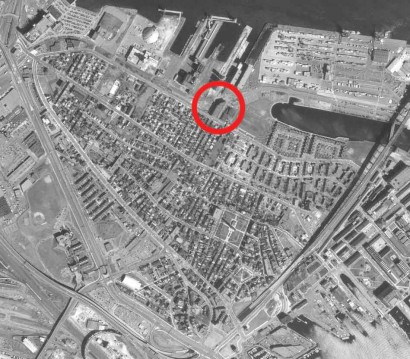 Aerial view of Charlestown's Terminal Storage Warehouse, 1995.