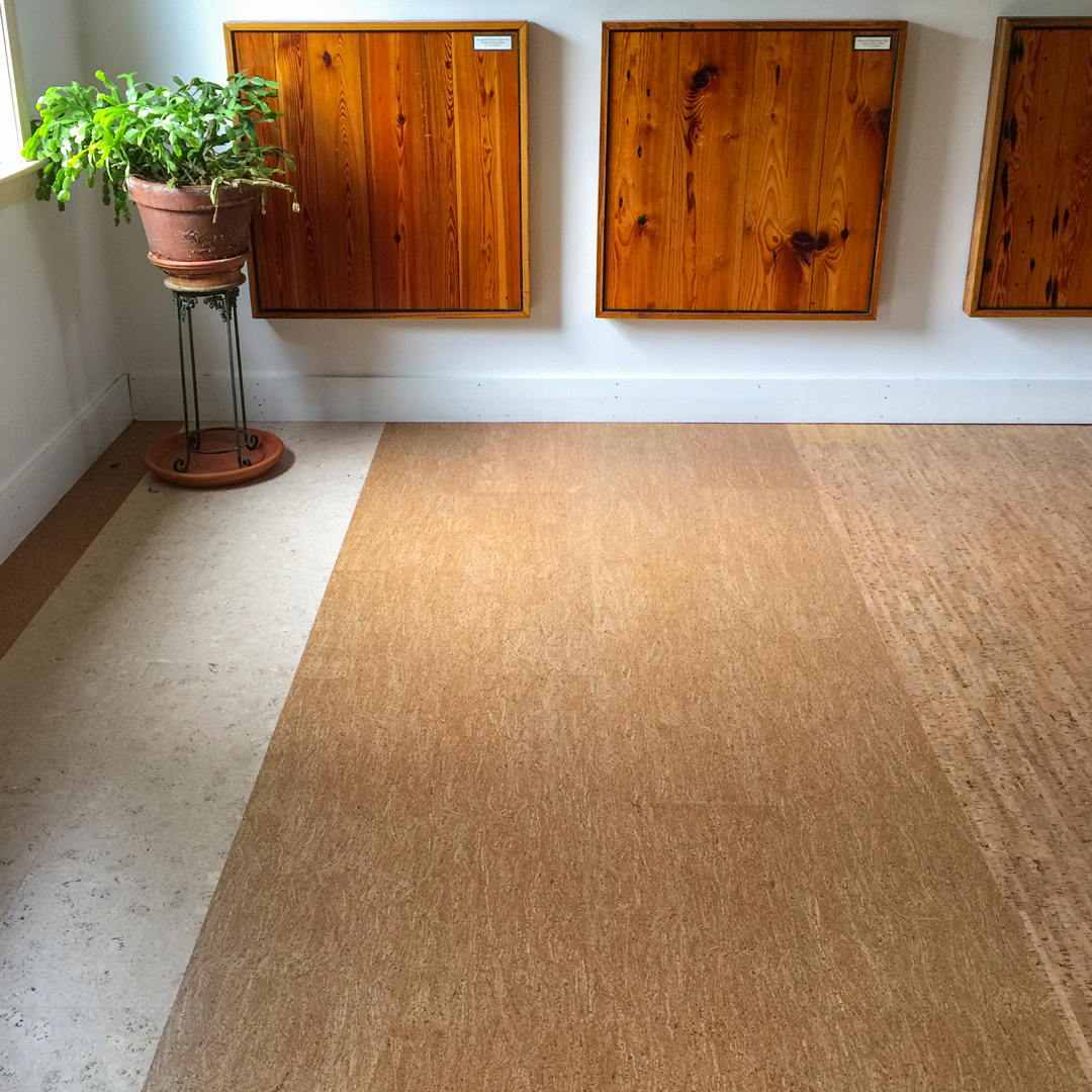 Cork Flooring in Longleaf Lumber Cambridge Showroom