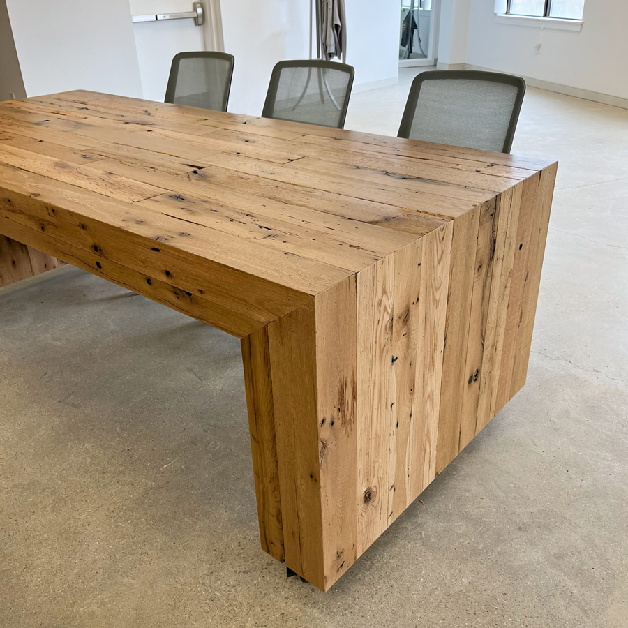 Reclaimed Rustic Oak Waterfall Desk Reclaimed Rustic Oak Waterfall Desk