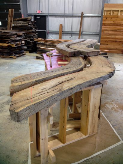 Die Wall Construction of Antique Live Oak Bartop