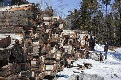 Salvaged Doug Fir Beams from the Hingham Shipyard