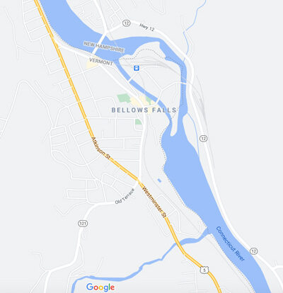 Map by Google of Bellows Falls, Vermont 2020