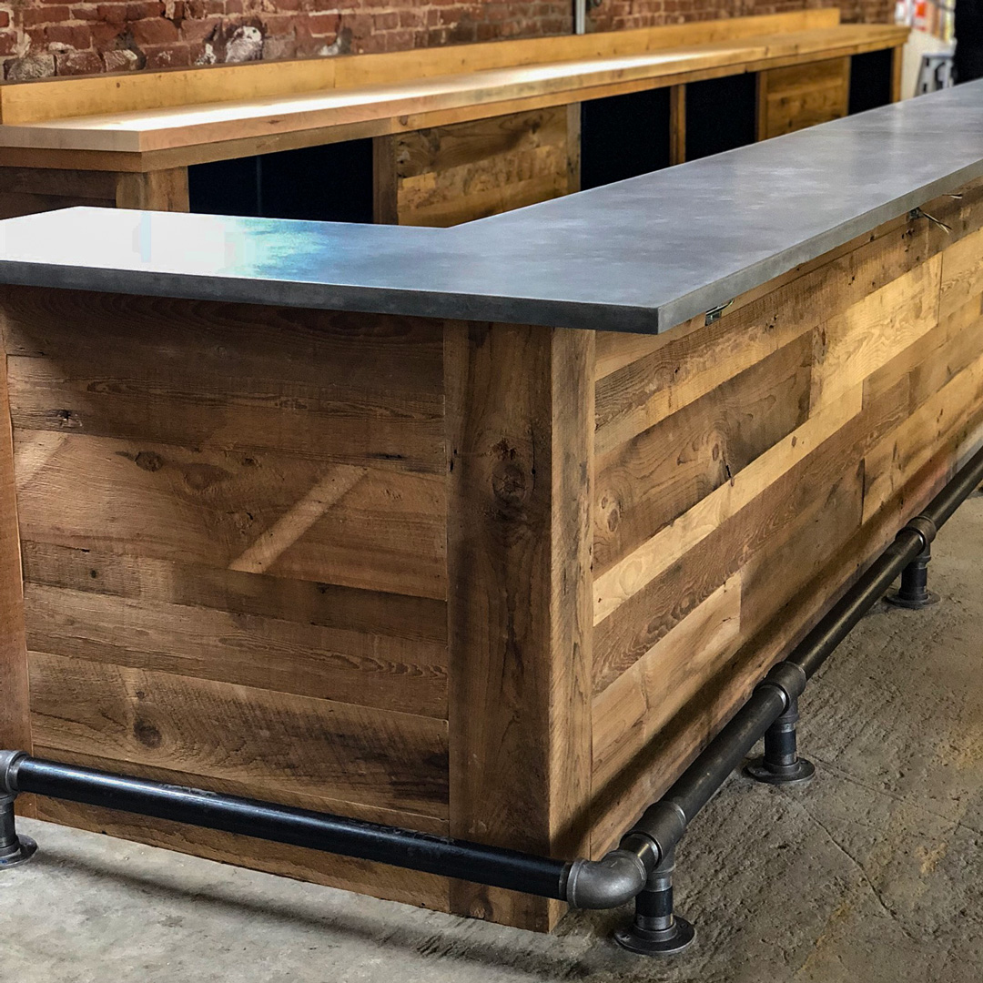 Buildout of Rhode Island Brewery Bar with Reclaimed Wood Paneling Buildout of Rhode Island Brewery Bar with Reclaimed Wood Paneling