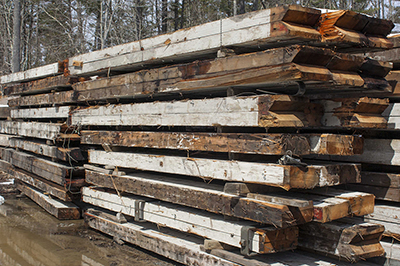 Salvaged Doug Fir Beams from the Hingham Shipyard