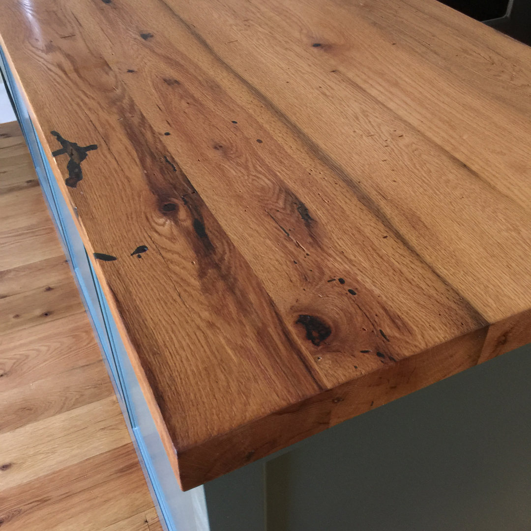 Reclaimed Red Oak Counter in Private Home