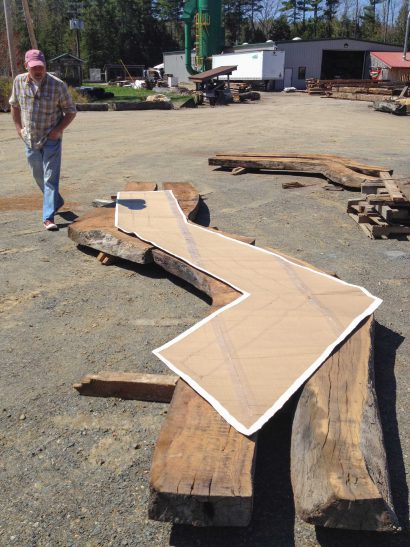 Laying Out Salvaged Live Oak For Theater Bartop