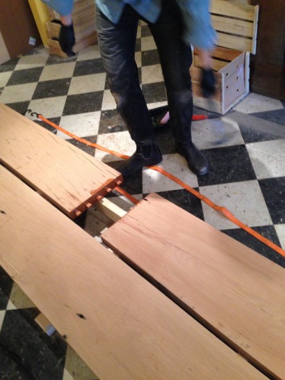 Reclaimed Wood Bar Top for Thistle Pig Restaurant by Longleaf Lumber