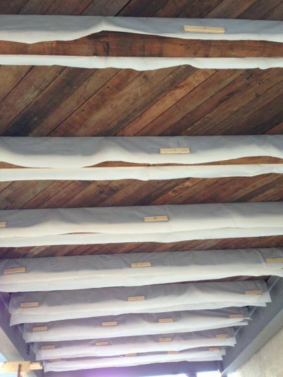 Reclaimed Heart Pine Beams & Decking at 2 East Bacon