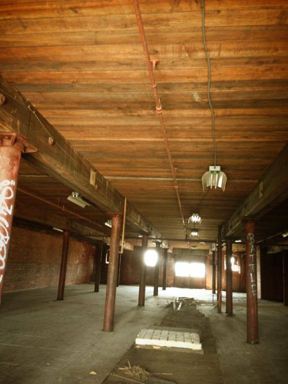 Heart Pine Beams Before Salvage in Providence Rhode Island