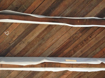 Reclaimed Heart Pine Beams & Decking at 2 East Bacon