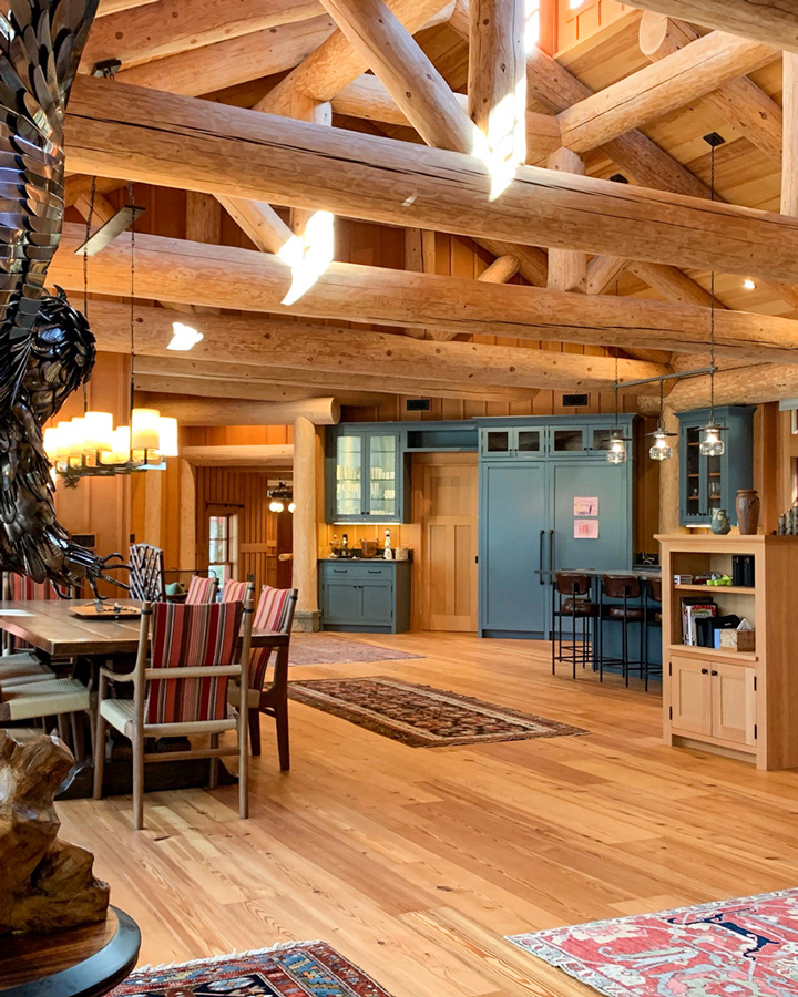 Reclaimed Wide Heart Pine Flooring In Private Home Reclaimed Wide Heart Pine Flooring In Private Home