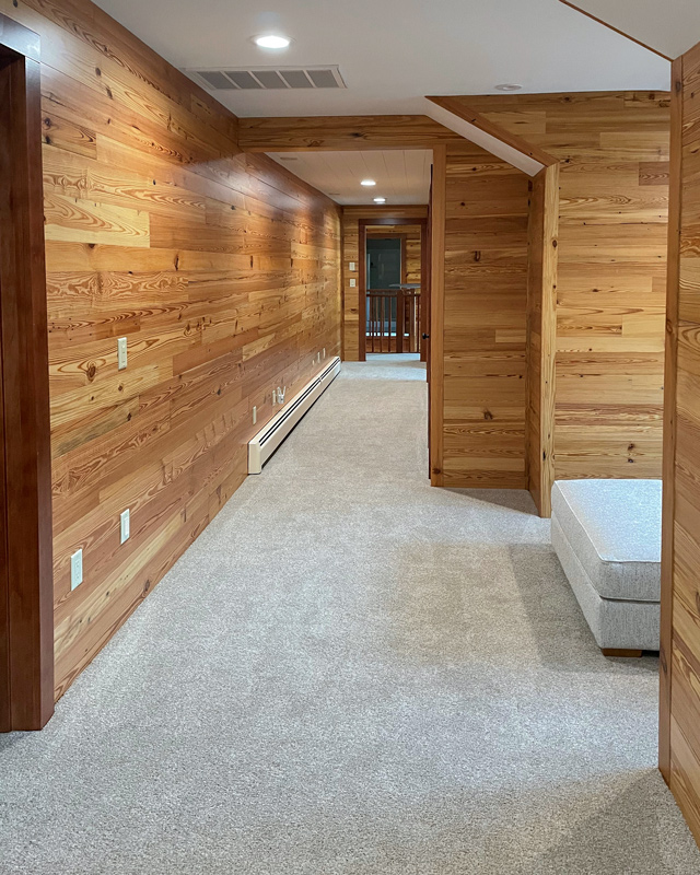 Reclaimed Heart Pine Paneling in Private Home Reclaimed Heart Pine Paneling in Private Home