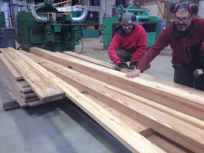 Fore River Shipyard Reclaimed Heart Pine Being Milled
