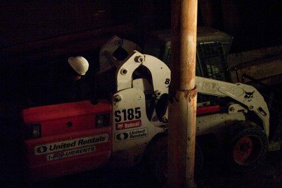 Reclaimed Heart Pine Timbers in Jordan Marsh Stables on Harrison Ave. in Boston, Massachusetts.