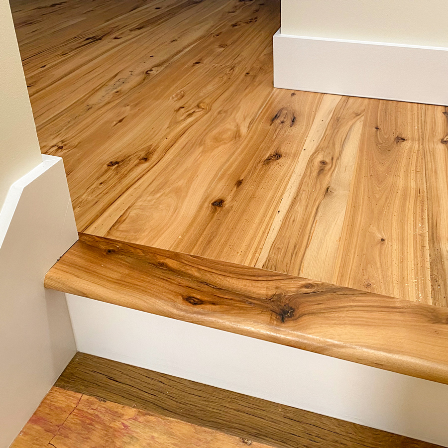 Reclaimed Hickory Flooring in Private Home