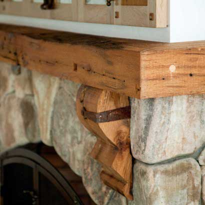 Custom-Milled Reclaimed Oak Mantel