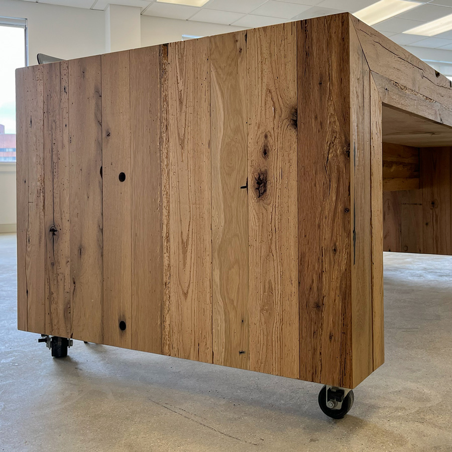 Reclaimed Rustic Oak Waterfall Desk Reclaimed Rustic Oak Waterfall Desk