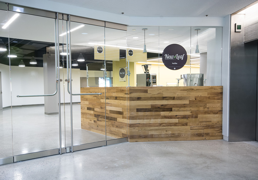 Reclaimed Chestnut Paneling in Office Lobby Reclaimed Chestnut Paneling in Office Lobby