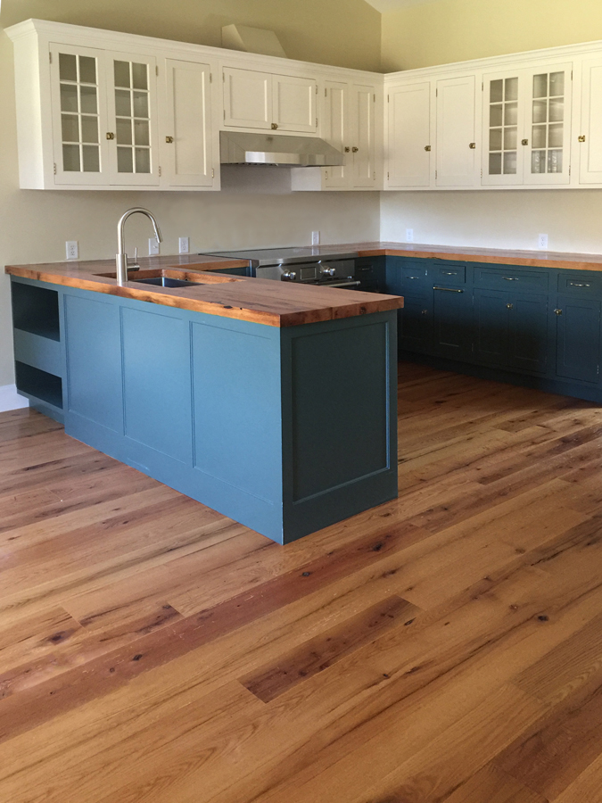 Reclaimed Red Oak Flooring and Counters in Private Home Reclaimed Red Oak Flooring and Counters in Private Home