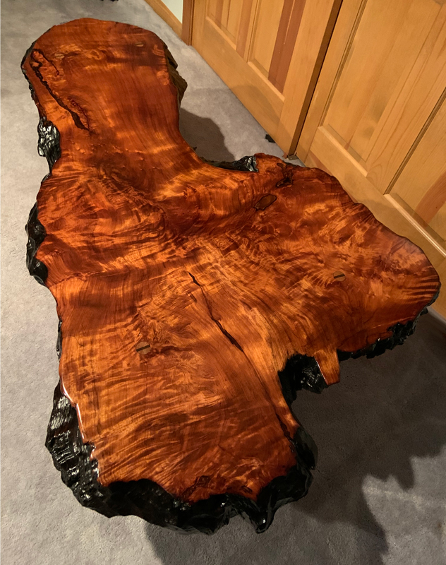 Salvaged Redwood Slab Table Finished Water Waterlox Marine Sealer Salvaged Redwood Slab Table Finished Water Waterlox Marine Sealer