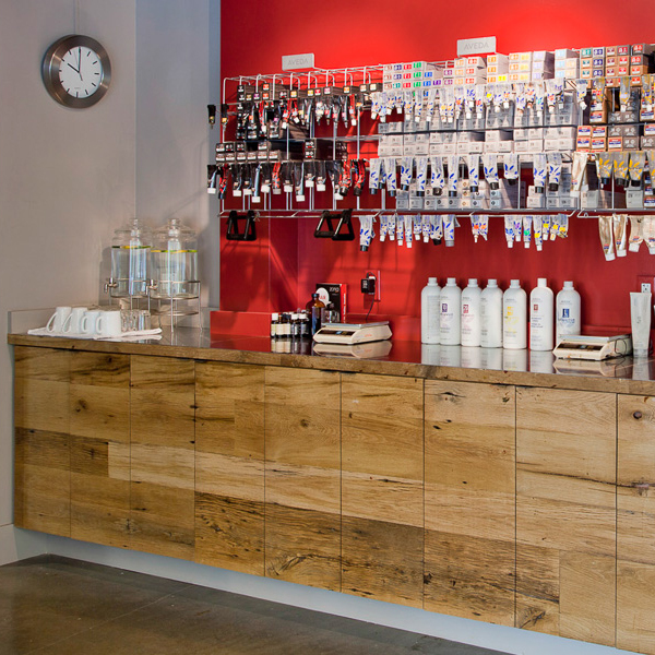 Reclaimed White Oak Paneling ~ Salon, Norwell, MA Reclaimed White Oak Paneling ~ Salon, Norwell, MA