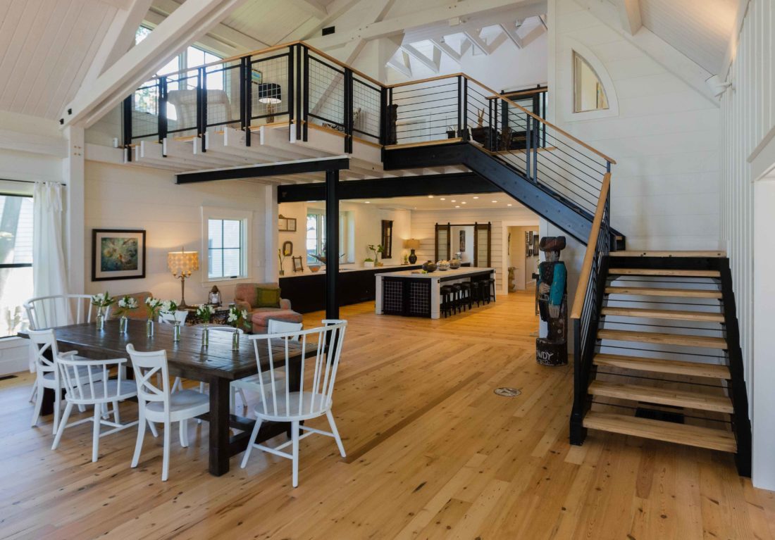 Reclaimed White Wood Flooring & Maple Treads Reclaimed White Wood Flooring & Maple Treads