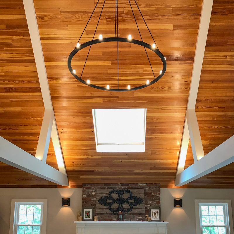 Reclaimed Heart Pine Ceiling Paneling