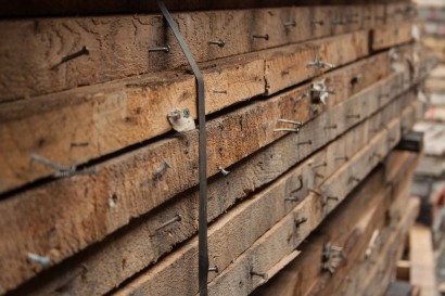 Reclaimed Spruce Joists from W.B. Mason's Headquarters in Brockton, Massachusetts