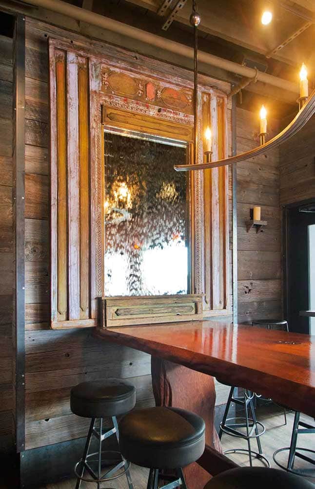 Salvaged Redwood Table and Barn Board in Cambridge, MA Restaurant Salvaged Redwood Table and Barn Board in Cambridge, MA Restaurant