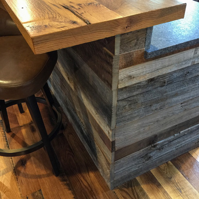 Salvaged Barnboard Bar Front