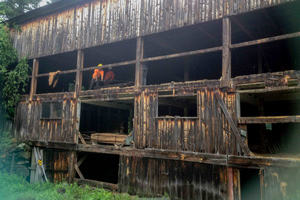 Salvaged Barn During Deconturction