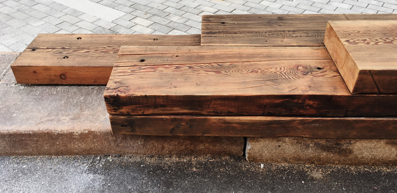 Salvaged Douglas Fir Beams At Market Salvaged Douglas Fir Beams At Market