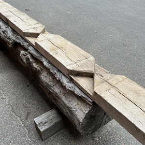 Salvaged Oak Double X Beam